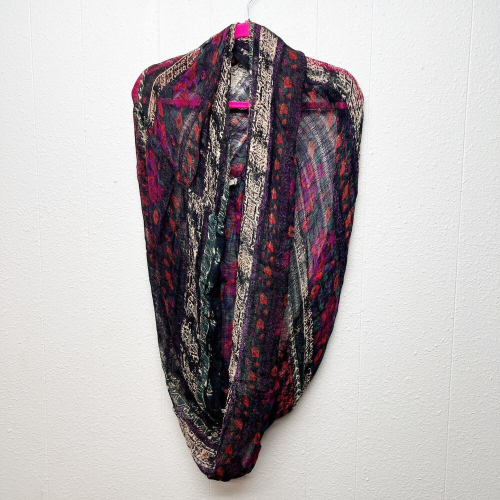 Ecote Womens Floral Scarf Gauzy Bohemian Spring Summer Casual Polished Elegant
